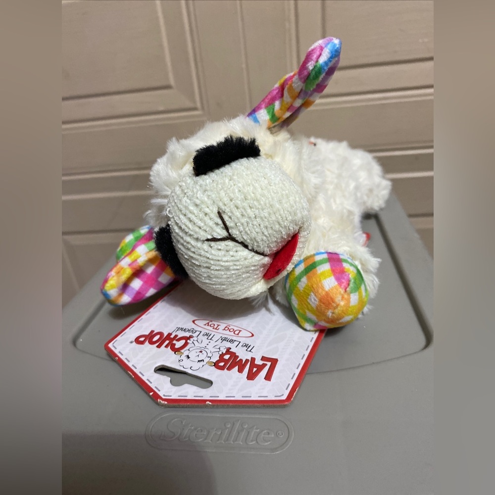 - Lambchop 8" dog Toy With Squeaker.
